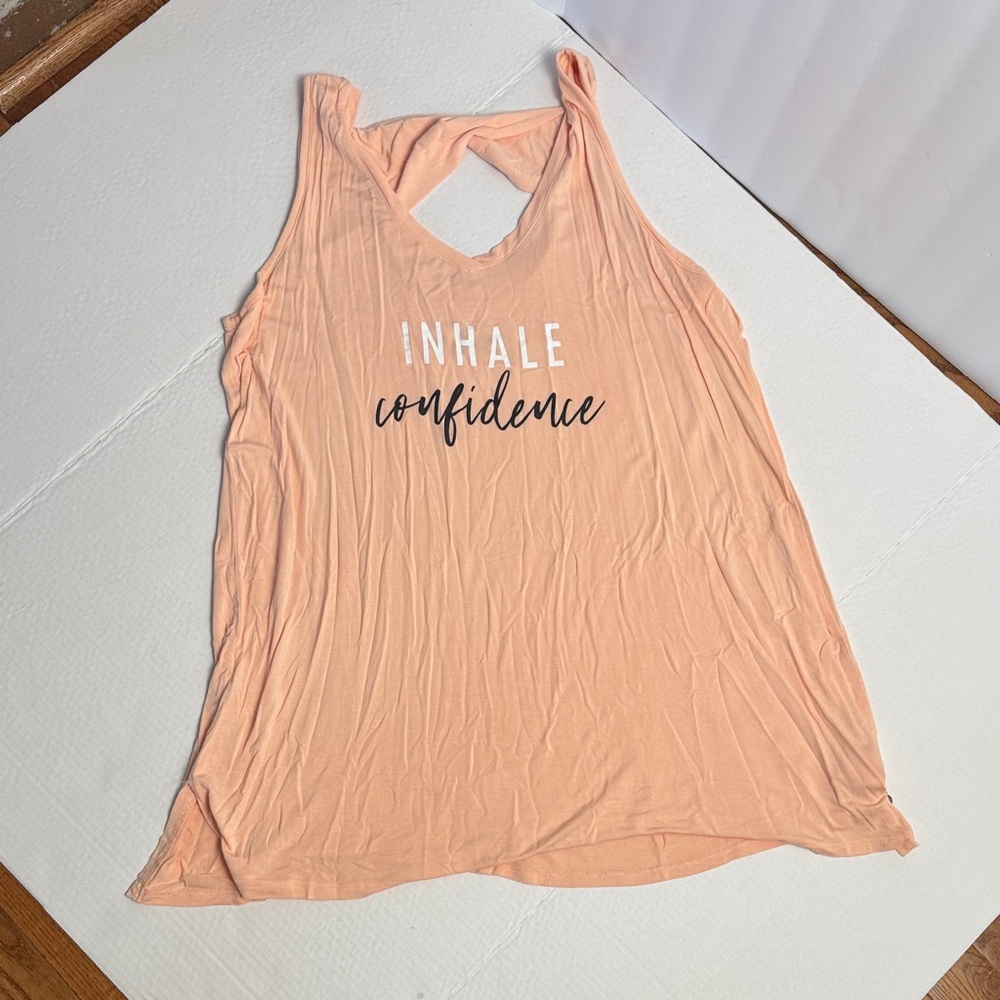 Livi Active Peach Tank Top with Inspiring Text